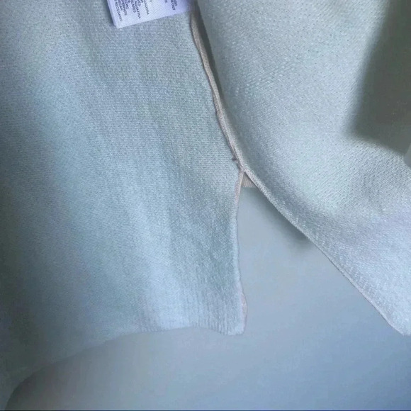 NWT Anne Klein light blue palette beige houndstooth long open  cardigan - Picture 5 of 8